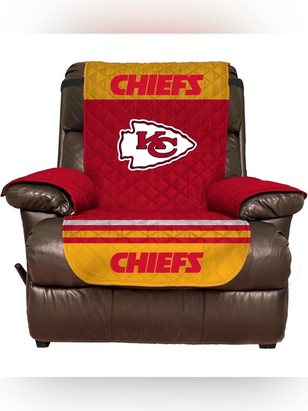 Kansas City Chiefs Quilted Recliner Cover - Red & Gold